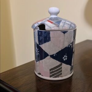 Ralph Lauren Wedgwood Patchwork Ceramic Jam Jar with Lid